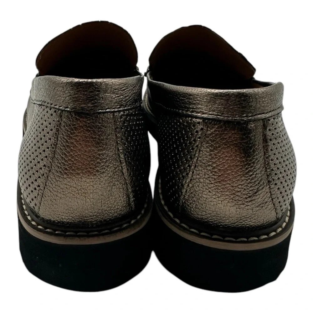Comfortiva Align Laina Shoes Womens 10‎ M Gold Metallic Slip On Loafer Leather